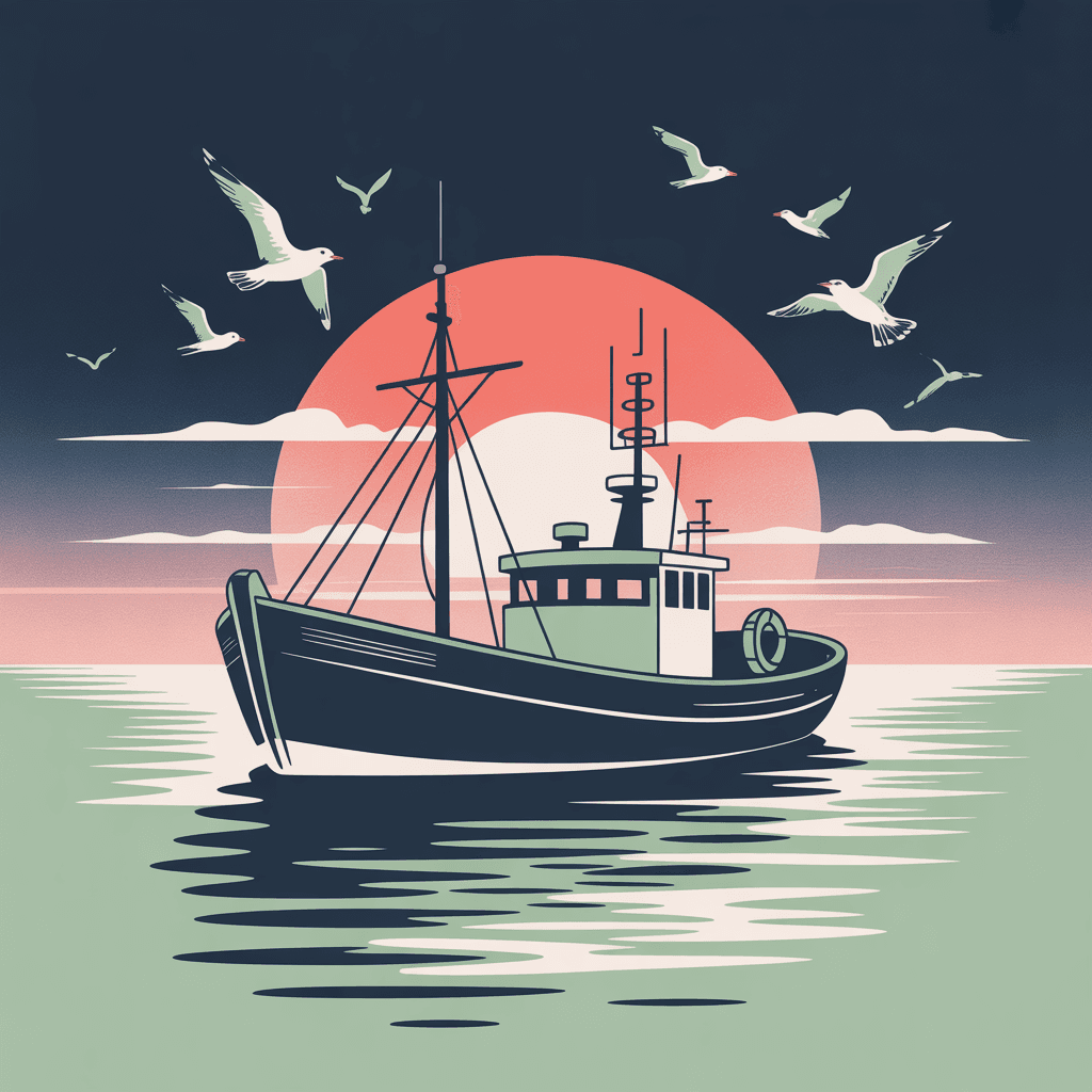 Poissonnier au travail