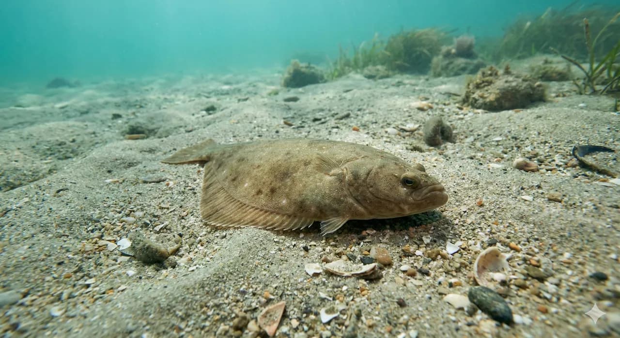 Limande fraiche sur glace, poisson plat aux ecailles fines et a la chair delicate