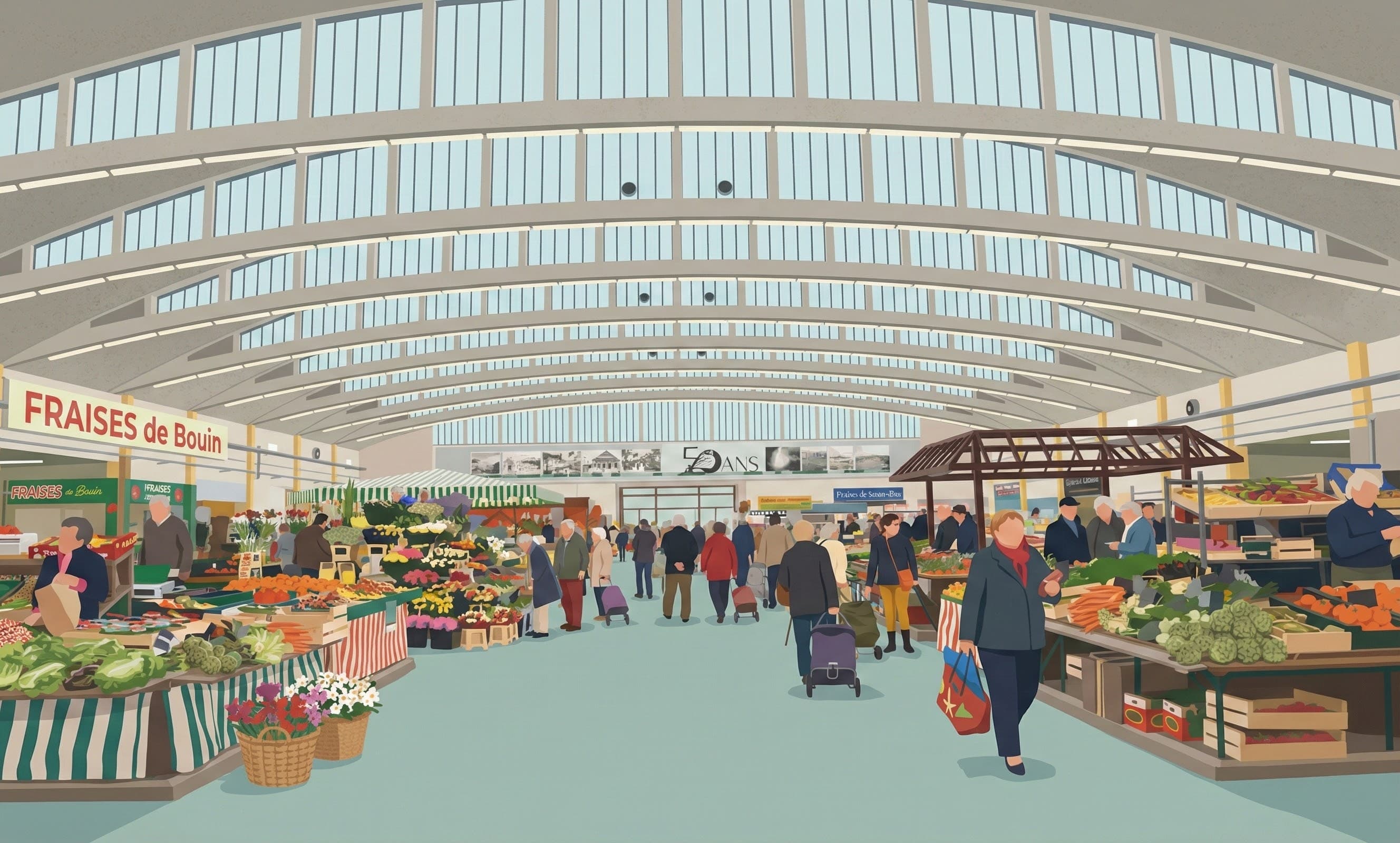 Étal Vent du Large sur le marché de Saint-Nazaire, Place du Commerce