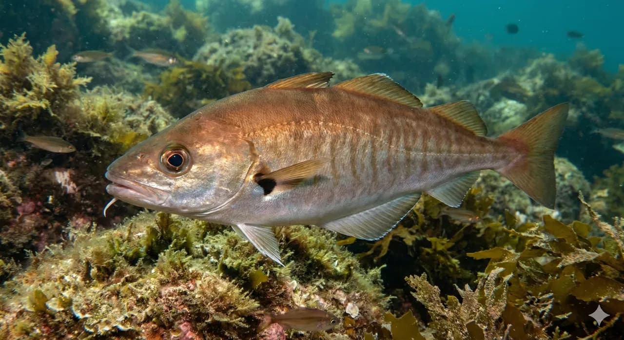 Tacauds frais sur glace pilée, poisson blanc doré de la pêche côtière atlantique